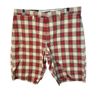Banana Republic Red Cream Plaid Cargo Shorts Men’s Size 36 NWT Summer Core